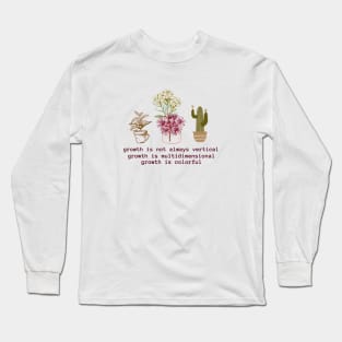 Floral Personal Growth Design Long Sleeve T-Shirt